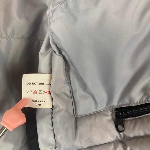 VTG Powderhorn Goose Down Jacket Mens M Blue Gray Colorblock Mountains Snow USA - Picture 11 of 16